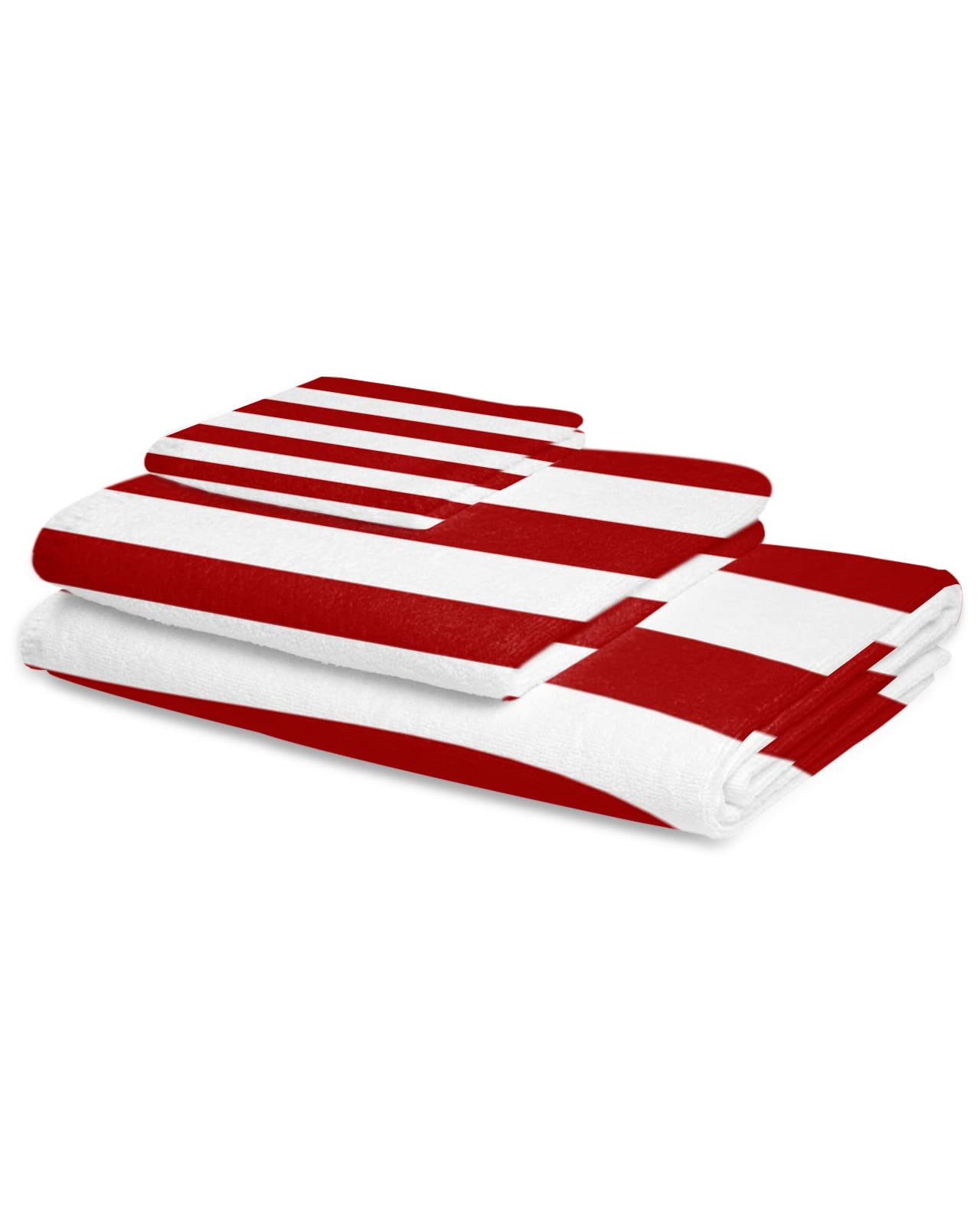 Amazon.com: Red and White Geometric Stripe Bath Towels for