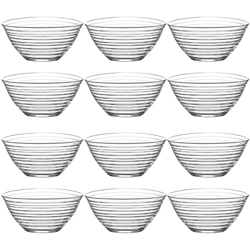 12 Stück Glasschalen im Set, Design Snack Schalen Frühstück oder Party, Vorspeise Glasschale, Dessertschale, Knabberschale aus Glas...