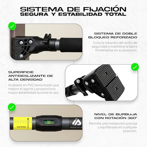 Pull up bar con diseño ergonómico de acero reforzado y agarre antideslizante 4