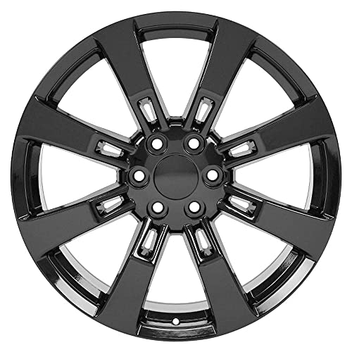 Set Of 22X9 Wheels And Tires Fits Chevy Trucks And Suv Escalade Style Black Rims, Hollander 5409 #TOP2