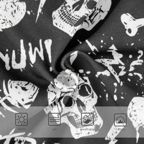 Cotton Toddler Underwear Floral Black White Grunge Skulls Little Girl Panties Pattern Kids Briefs Undies 2t3