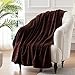 Bertte Plush Throw Blanket Super Soft Fuzzy Warm Blanket | 330 GSM Lightweight Fluffy Cozy Luxury Decorative Stripe Blanket for Bed Couch - 50