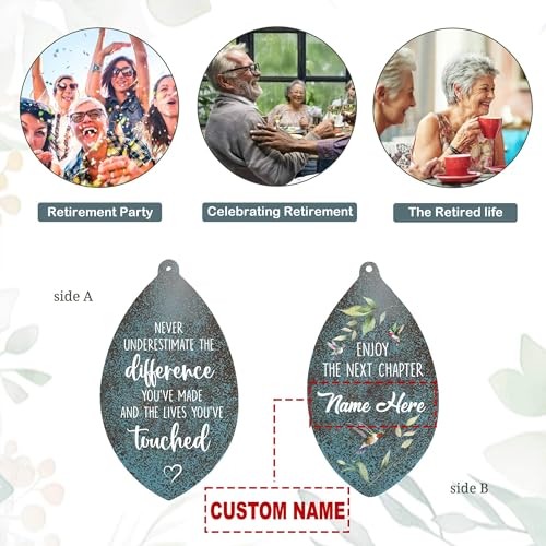 Image of ASTARIN Personalized Retirement Wind Chimes for Women, Custom Retire Gifts for Friend Boss Colleagues Neighbors Grandfather Grandmother, Happy Retirement Going Away Ideas