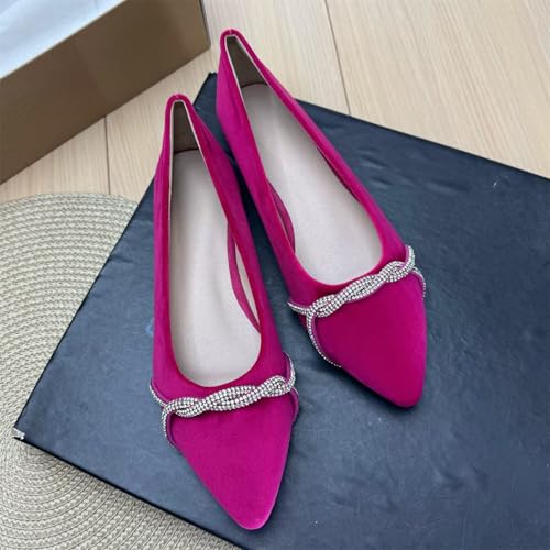 Image of Stunner Womens Flats Fashion Pointed Toe Bowknot Ballet Flats Cute Slip On Dress Flats Comfortable Party Wedding Flats2