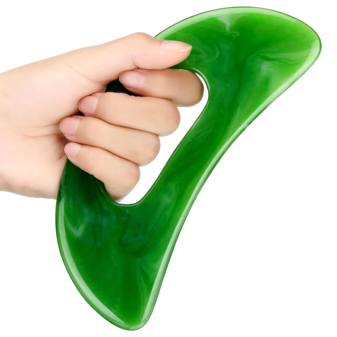 QEQSHQO Massage Tool for Body, Large Guasha Scraper, Anti-Cellulite Massager, Lymphatic Drainage, Massage Tool for Shoulder, Neck, Thigh, Abdomen, Back and Pain Relief (Green)