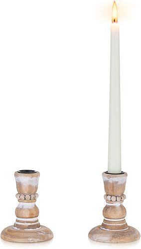 Portavelas cónicos de madera candelabros de madera rústica, decoración de otoño para sala de estar, mesa de comedor, centro de mesa de Navidad,
