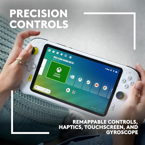 Image of Logitech G Cloud Gaming Handheld, Portable Gaming Console with Long Battery Life, 1080P 7-Inch Touchscreen, Lightweight Design, Xbox Cloud Gaming, NVIDIA GeForce NOW, Google Play - UK plug - White