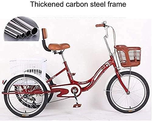 Triciclo urbano para adulto con cesta y respaldo 20 in miniatura 3