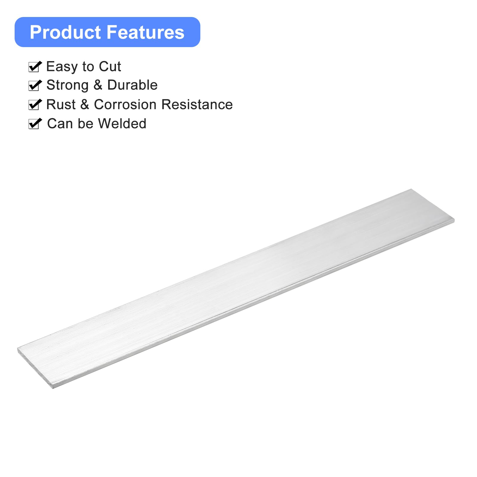 2 Barre Piane In Alluminio 6061 - 4x40x305 Mm (3/16x1.6x12 Pollici), Per Fai Da Te, Costruzioni E Progetti Artigianali