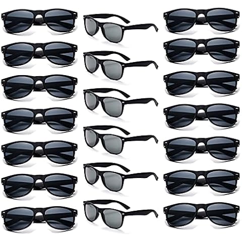YQVIE 20 Pack Wholesale Adult Sunglasses for Men Women in Bulk 70s Cheap Glasses for Party Supplies (20Black) Cover
