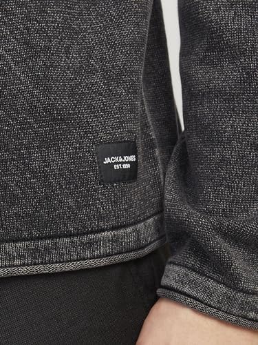 Pull jjeleo knit crew neck noos jack & jones gris caviar taille m homme