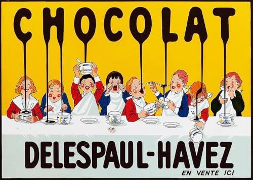 Générique Affiche Vintage Delespaul Havez, Poster Mural Publicitaire, Art de Cuisine, Chocolat, Papier Satiné, 30x42-100x140 cm, Multiple Tailles (30x42cm)