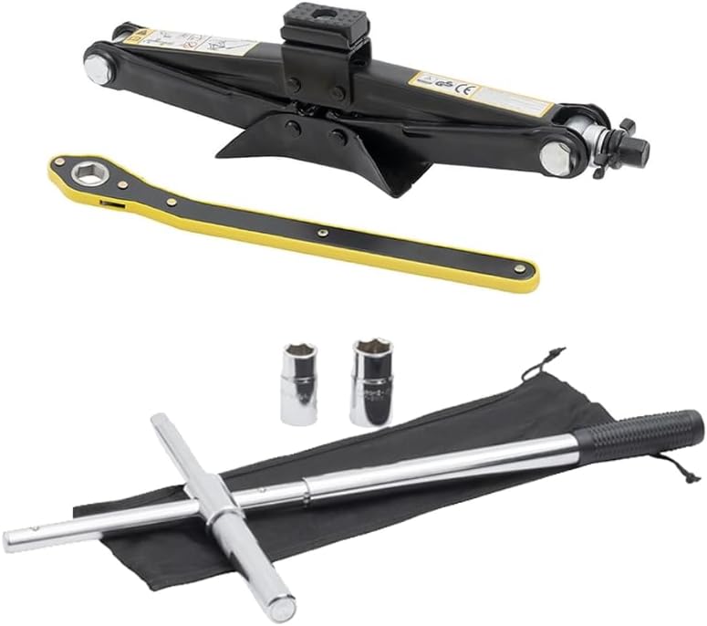 Modern Spare Tire Changing Kit for Honda Accord – Proprietary Scissor Jack Design with Honda-Specific Jack Head & High-Leverage Cross-Wrench System for Easy Storage