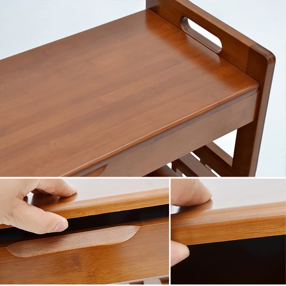 Banco Zapatero Madera Entrada, 3 estantes Estantería Organizador para Zapatos, Armario Zapateros para Entrada Sala de Estar Pasillo, Carga Máx 150 kg, 90X50X32CM Fácil de Montar