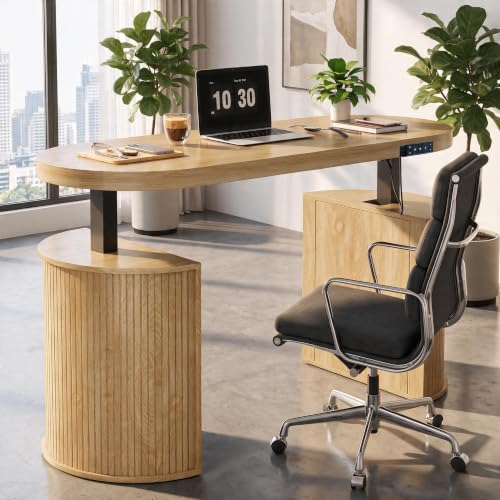 Image of Electric Standing Desk, Sit Stand Up Desk, Adjustable Height Executive Desk