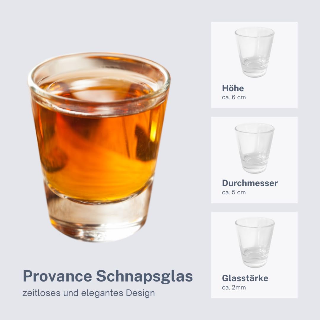 Provance Set of 6 Transparent Glass Shot Glasses, 20ml & 40ml, Reinforced Base, Dishwasher Safe, Party Drink Glasses - Image 4