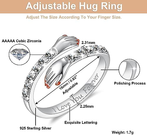 Bague De Promesse Wycian Pour Elle - Or Alliage D'ormeau - Taille Réglable - Gravure Personnalisée Offerte - Cadeau élégant