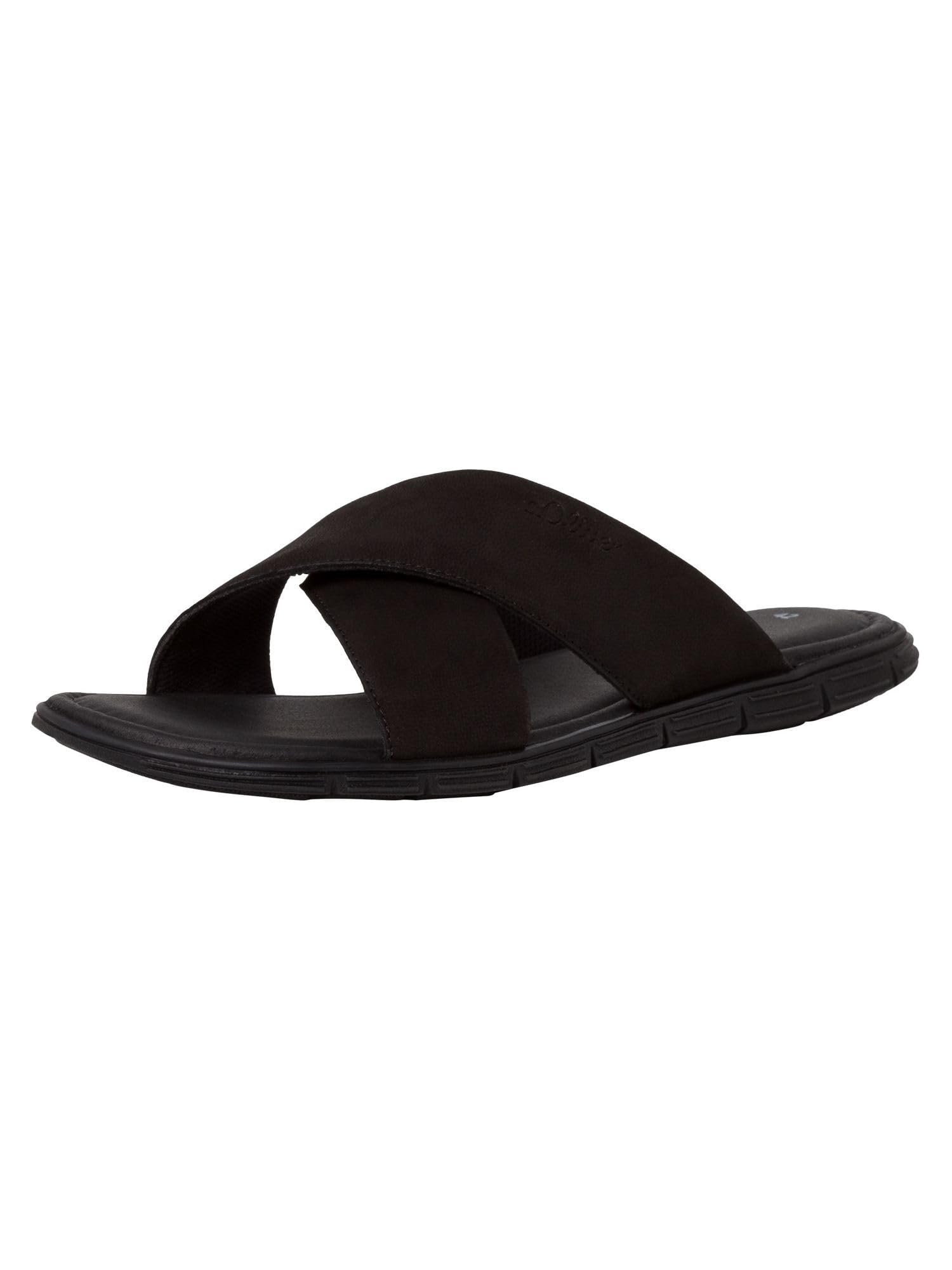 s.Oliver Men's 5-17200-42 Toe Separator Sandals, black, 9.5 UK