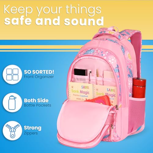 Image of BEAUTY GIRLS BY HOTSHOT FLORAL 1594|SCHOOL BAG|TUTION BAG|COLLEGE BACKPACK|LARGE SIZE|WATER RESISTANT|19 INCH|FOR GIRLS & WOMEN|36 LITERS BACKPACK