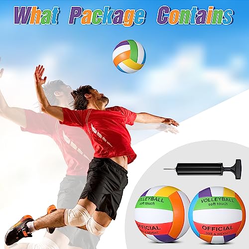 Image of Lenwen 2 Pack Volleyball Official Size 5, Colorful