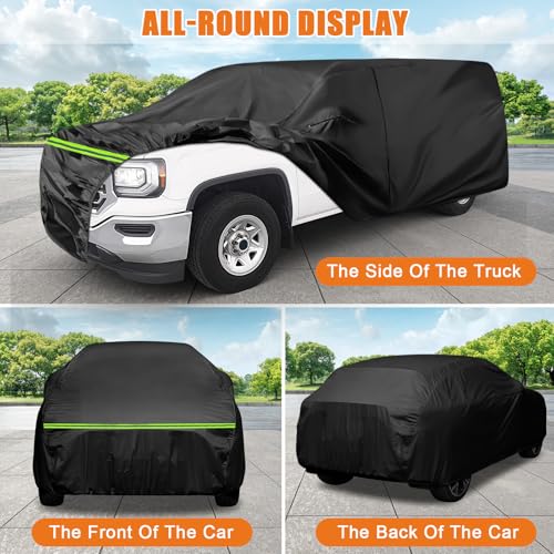 Image of Waterproof Cover for Truck with Rear Topper, Replace for Toyota Tacoma /Ford Ranger /Nissan Frontier 5ft, Heavy Duty Truck Cover with Door Zipper for Snow Rain Dust Protection