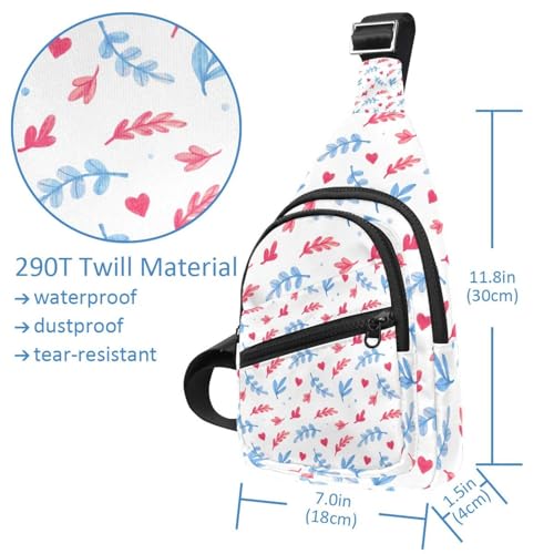 Bolsa de pecho de hojas de acuarela: mochila bandolera compacta multicolor 4 5