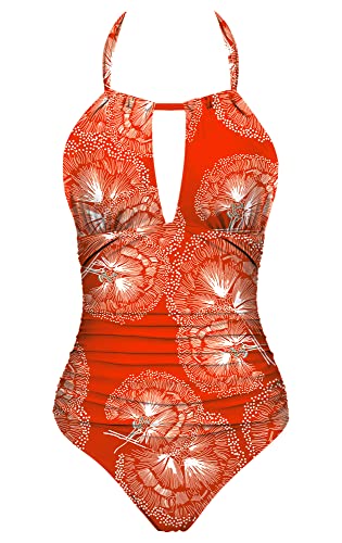 Eomenie Women's One Piece Swimsuits Tummy Control Halter Slimming Bathing Suit Plunge 1 Piece Swimsuit For Woman #TOP3