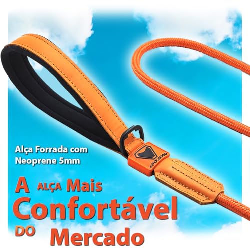 Guia Longa 5 Metros Adestramento Cães Passeio Cachorros Passeio (PRETO)