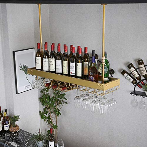 Casiers à vin de plafond MiroDo en fer forgé noir style vintage ajustable - 4