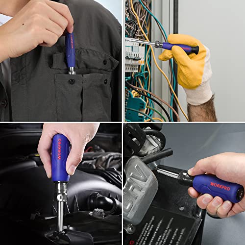Workpro 6-In-1 Basic & 4-In-1 Electronics Screwdriver/Nut Driver Set Tool Cushion Grip, 2Pcs Portable Screw-Driver, 8 Basic & Precision Bits (Philips/Slotted), 2 Nut Driver Sizes #TOP6