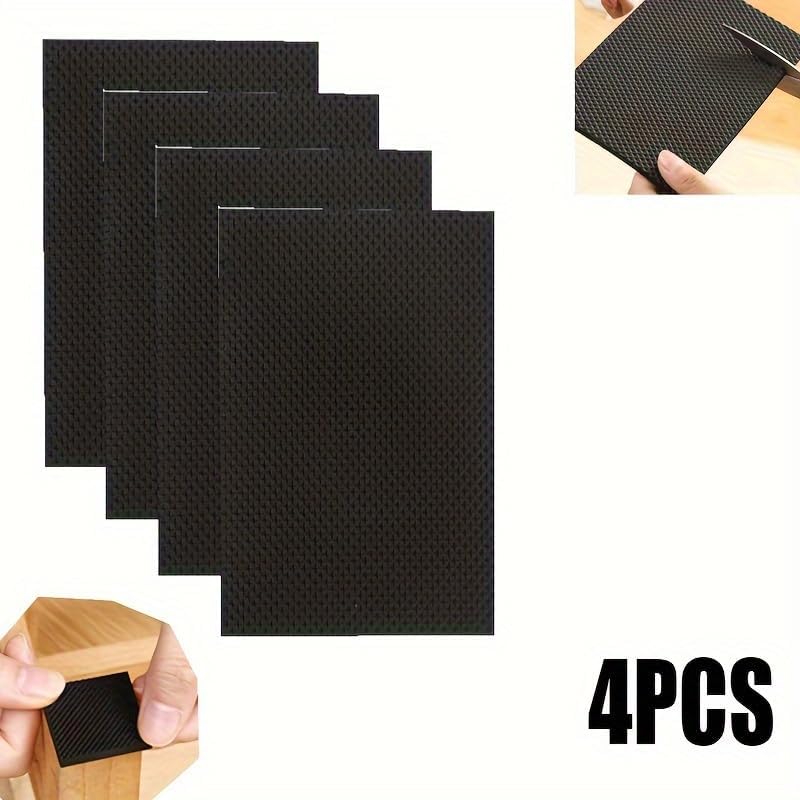 2PC Chair Leg Pads Self Adhesive Rubber Furniture Protectors Anti Slip Scratch Resistant Silent Floor Guards Cut to Fit for Home Office Sofa Table