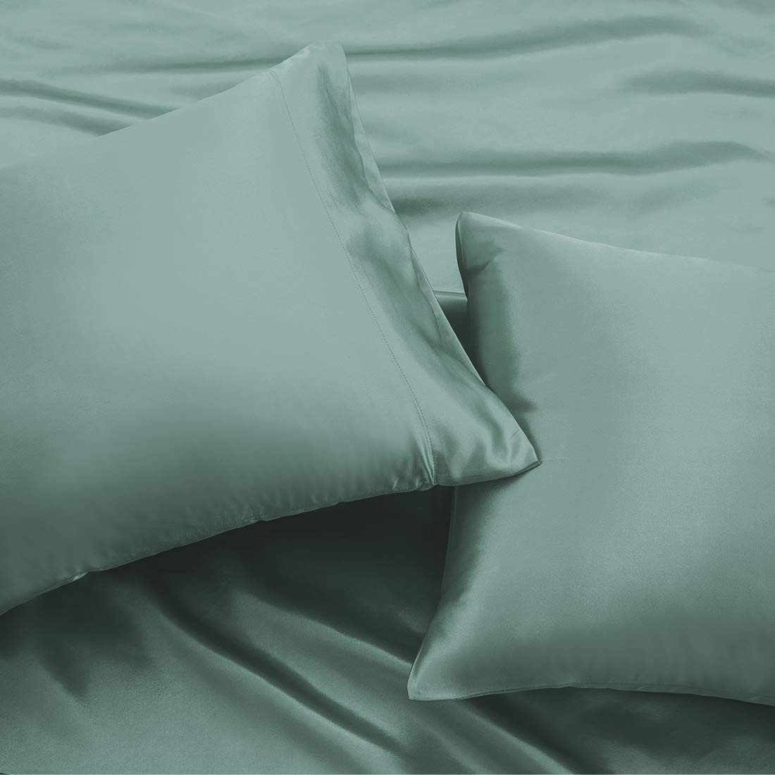 Parure De Draps 4 Pièces – 300 Fils – Vert Doux – Coton Satiné – Queen – Poches Profondes