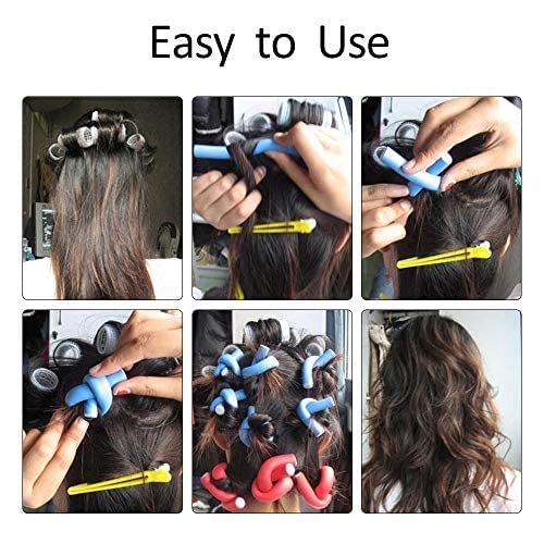 Aiducho Hair Roller Curling Rods 42Pcs Flexible Soft Foam Curler Set No Heat Magic Curly Styling Tool For Short Medium And Long (7") #TOP5