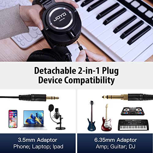 JOYO JW-03 Sistema de Guitarra Inalámbrico 2.4 GHz 4 Canales y Auriculares de Monitor de Estudio JMH-01 con Aislamiento de Ruido y Bajo Profundo miniatura 5