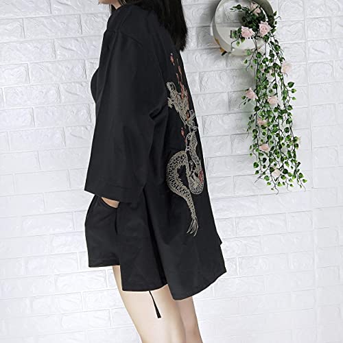 Image of LAI MENG FIVE CATS Women's Summer Cardigan Lightweight Kimono Floral Print Loose Cover up Casual Tops