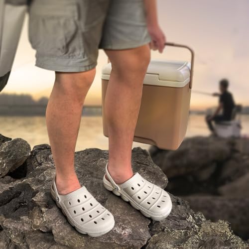 Image of KEMISANT Cushioned Clogs Mules for Men Garden Beach Water Fun-Lightweight | EVA Cushioned Footbed| Arch Support | Slip-resistant | Unisex