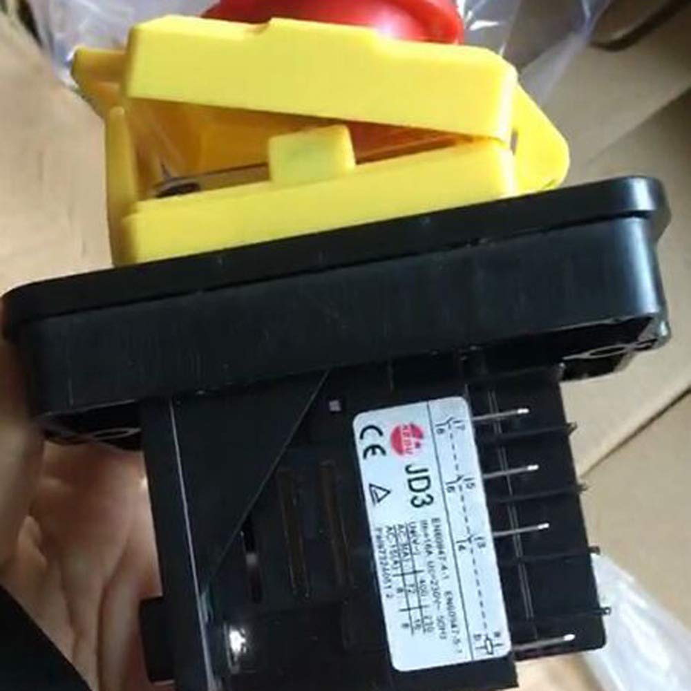 KEDU KJD11 Interruttori Elettromagnetici Impermeabili 8 Pin Relè JD3 Interruttore a Pulsante ON-OFF con Funzione di Protezione da Guasti di Alimentazione e Sottotensione per Macchine Utensili 230V 16A