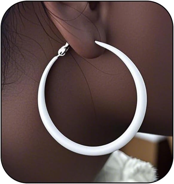 Neon Hoop Earrings for Women Exaggerated 80s 90s Colorful Chunky Statement Hoops Earring Lightweight Hypoallergenic Big Hoops for Glow Party Outfits Y2k Jewelry Accessories