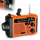 Kurbelradio,1800MA Notfallradio,Kurbelradio Solar,Solar Radio,Notfall Solarradio,Notradio Batterieradio Für Notfälle,SOS,Camping,Stromerzeugung Per Handkurbel, Solarladung,160*96*56MM,Orange Farbe