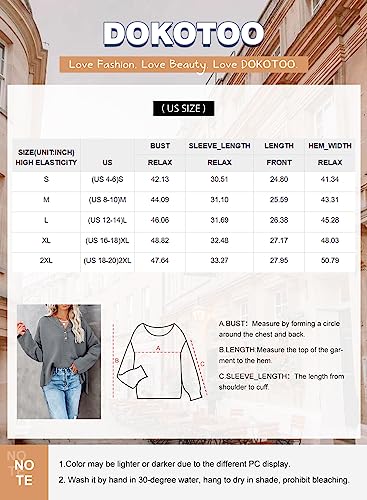Dokotoo 2022 Women's Long Sleeve Fall Winter Fashion Front Button Up V Neck Sweaters Flowy Cable Knit Pullover Womens Sweater Oversized Outwear Tops Clothes Bright Orange L #TOP5