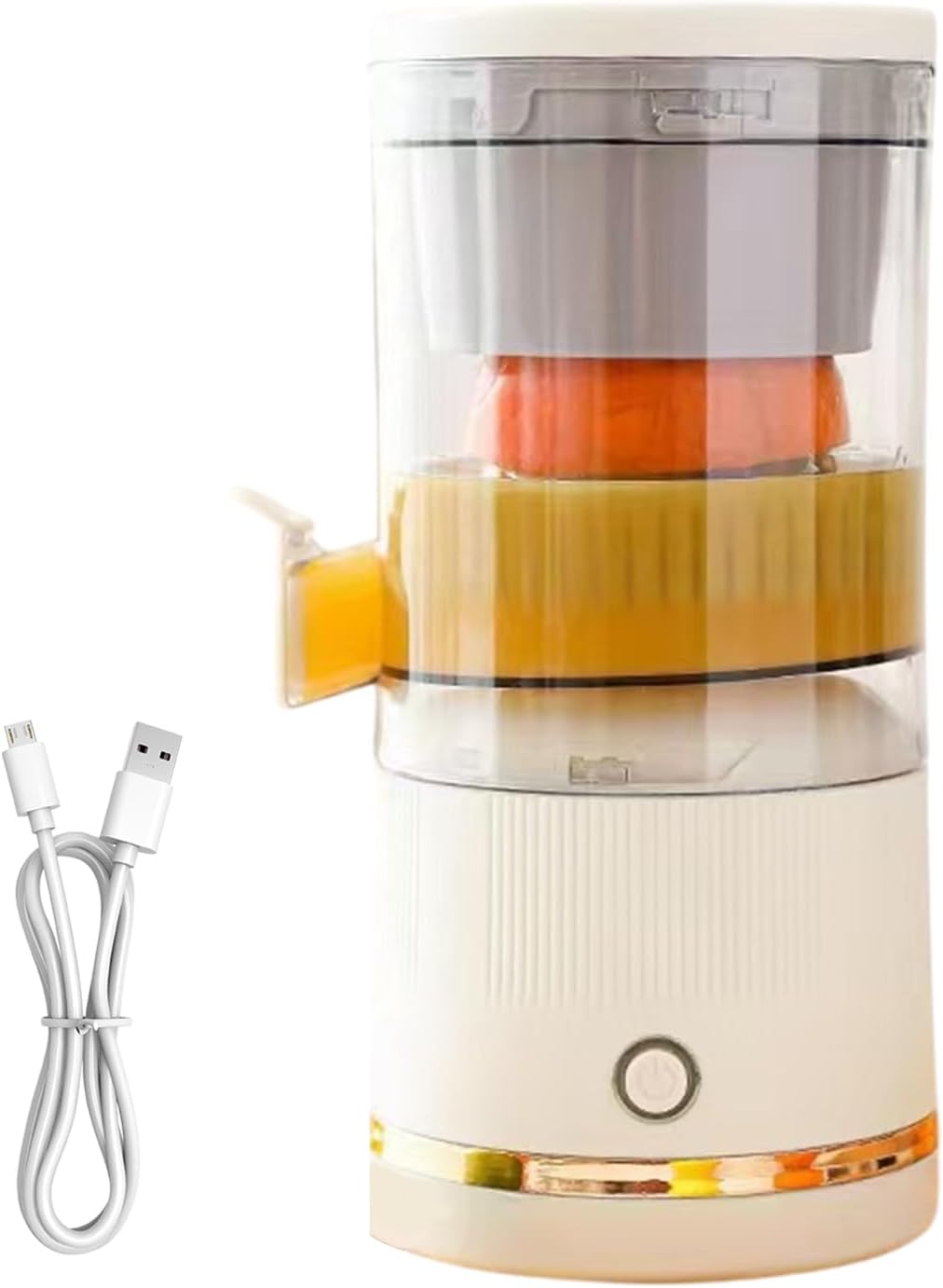 Electric Orange Juicer - Automatic Citrus Fruit Press Machine, Lemon And Lime Juicer | 7.4V Juicing Container, Electric Blender For Orange Grapefruit Lemon, Lime, Fresh Juice At Home Kitchen