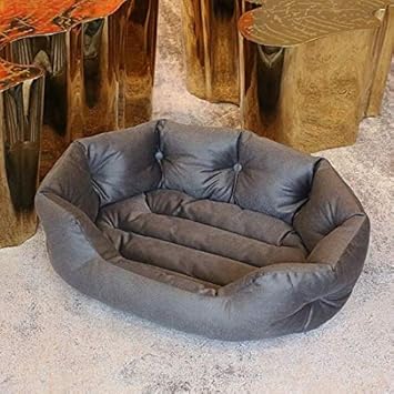 Slatters Be Royal Store Reversible Dual Ultra Soft Velvet Sky Blue Black Color Luxury Sofa Bed PET Bed | Dog Bed | CAT Bed | Puppies Puppy Bed | Rabbit Bed