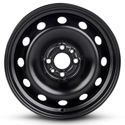 New OEM Replacement Wheel for 2012-2019 Fiat 500 15x6 inch Steel Rim Painted Black Fit 185/55R15