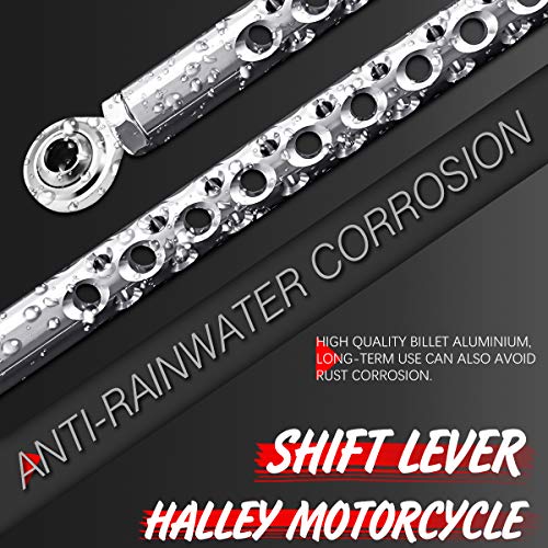 KATUR Motorcycle CNC Gear Shift Lever Shift Linkage Shifter Silver Billet Aluminum Compatible with Harley Softail Dyna Touring Electra Road King Street Glide 1980-2018 - Thumbnail 4