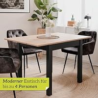 smart Esstisch 80 x 80 cm Asteiche, Küchentisch ausziehbar bis 120 cm – Ansicht 3