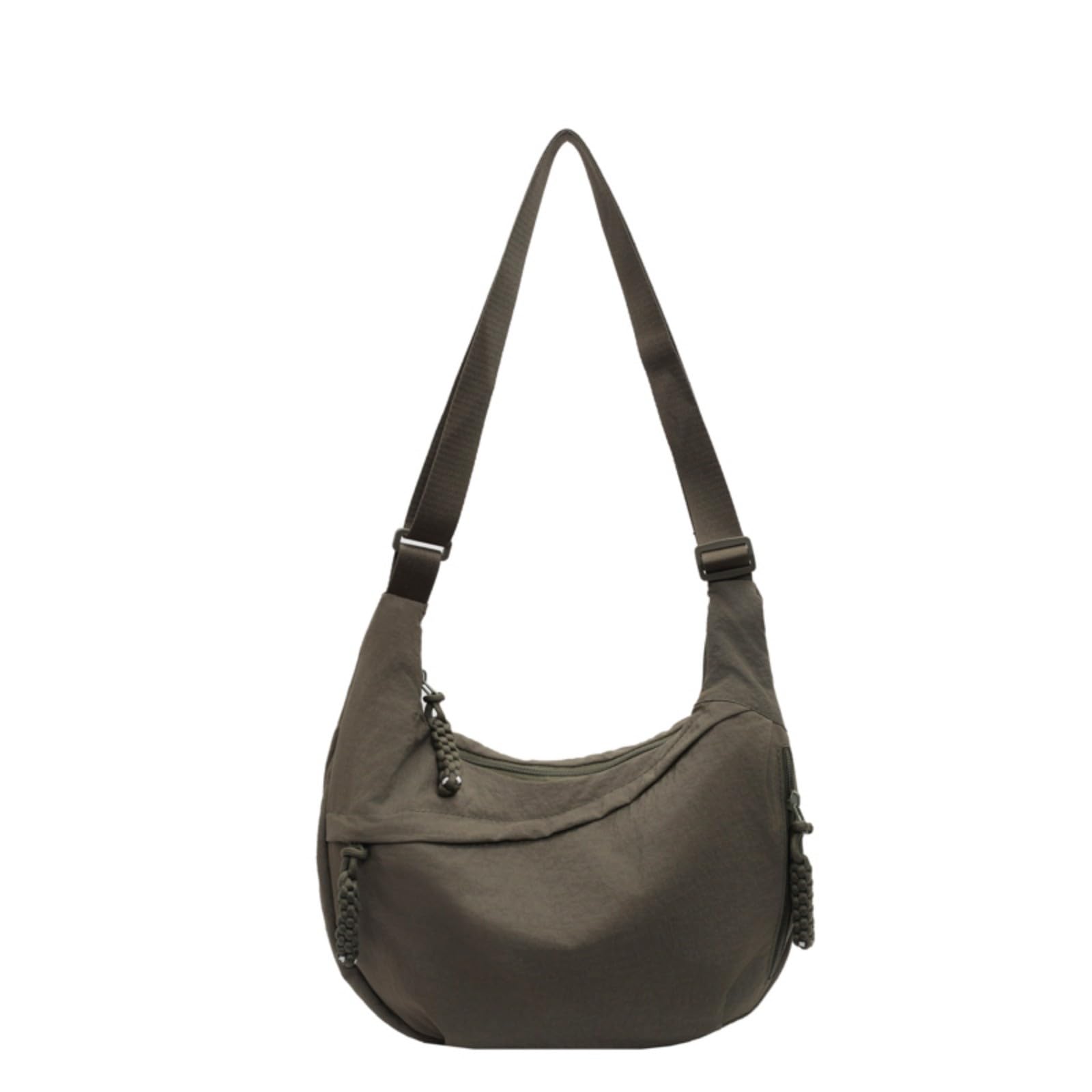 Crossbody Nylon Crescent Bag for Women - Lightweight Small Hobo With 2 Pack Inner Dumpling Bag - Casual