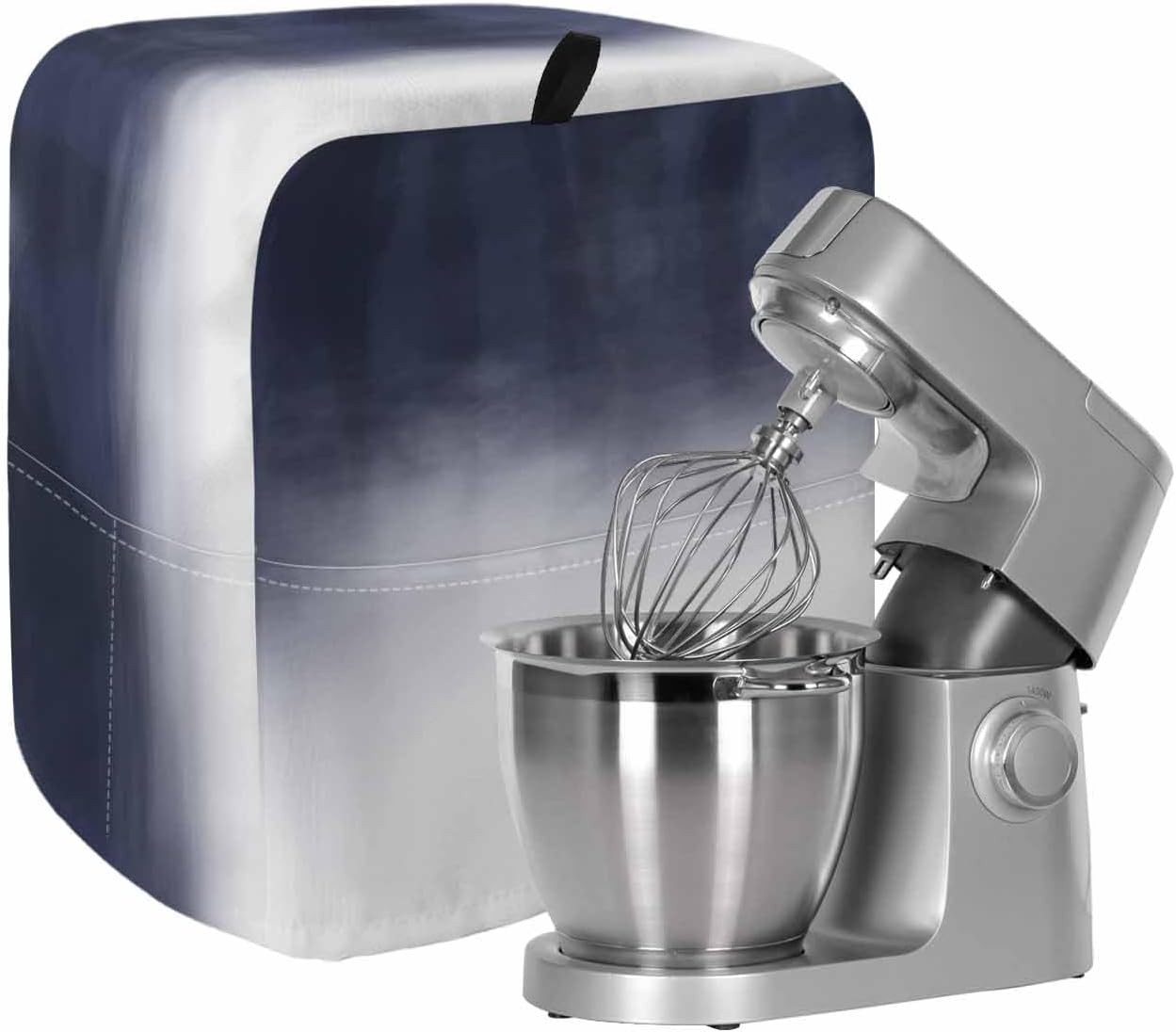 Ombre Blue Stand Mixer Cover with Storage Pocket, Waterproof Kitchen Mixer Covers, Abstract Modern Geometric Gradient Kitchen Appliance Dust Cover Compatible with 4/4.5 Quart Mixers