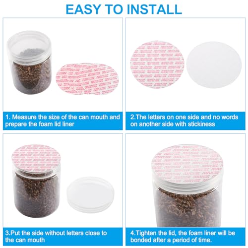 PATIKIL 100 Stück 21mm druckempfindliche Liner, PS-Schaumstoff Dichtungen Sicherheit Tamper wasserdichte Versiegelung Kappeneinlagen für Canning Flasche Jar Deckel，Rot Weiß