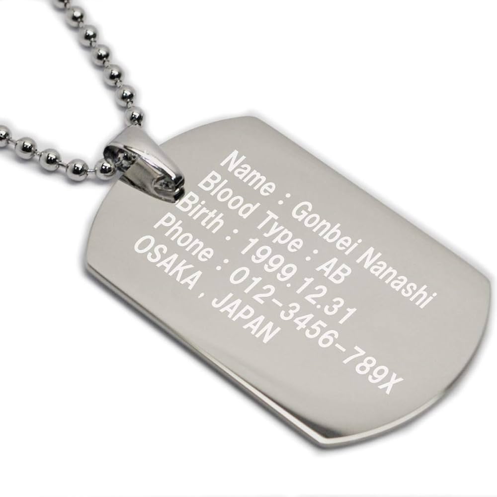 Amazon.co.jp: ドッグタグ ネックレス 名入れ 刻印 ステンレス