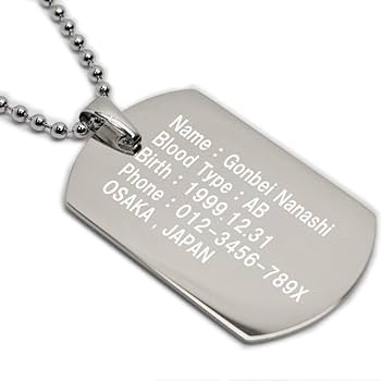 Amazon.co.jp: ドッグタグ ネックレス 名入れ 刻印 ステンレス